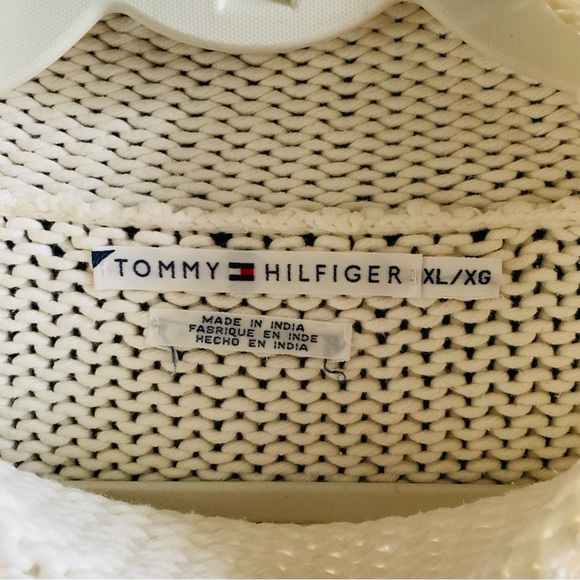Tommy Hilfiger Vintage 2003 Mock Neck Cream Knit Sweater | XL - Picture 5 of 10